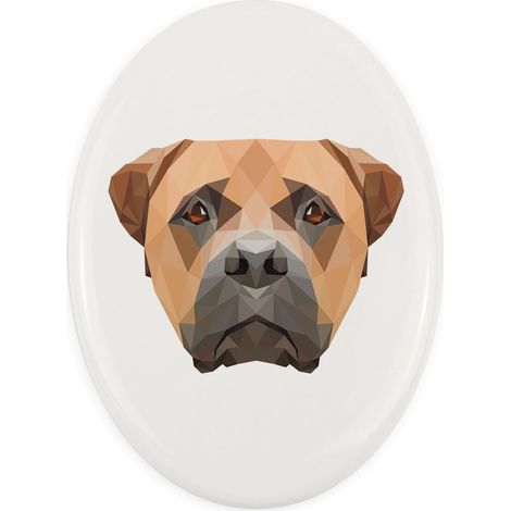 Bullmastiff, Bulmastif - ein Teller mit Foto und geometrischer Aufschrift von Art-Dog (1/4)