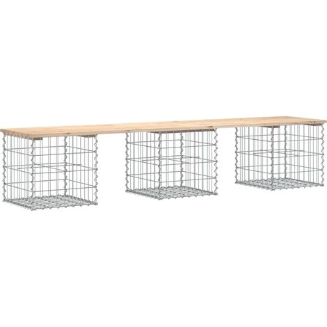 Maison Exclusive - Gartenbank aus Gabionen 203x44x42 cm Massivhol