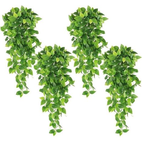 Lot de 4Pièces plante simulation Artificielle Guirlandes Plante fausse Décoration pour Célébration,Mariage,Jardin,Intérieur, Exterieur