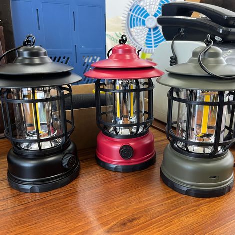 Lanterne de Camping en plein air, Rechargeable par USB, lampe de secours nocturne, gradation continue, pour randonnée, tente, pêche (1/5)