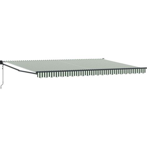 Maison Exclusive - Einziehbare Markise Grün und Weiß 500 x 300 cm