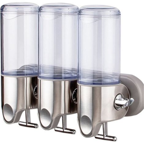 Distributeur de savon, Acier inoxydable, 3 en 1, Transparent/Argent (1/5)