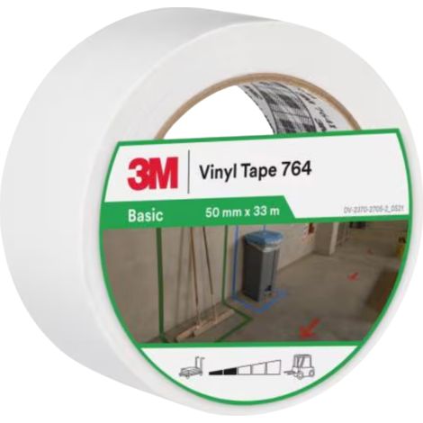 Ruban Vinyle à Usage General 3M 764 Blanc 50mm x 33m 0.13 mm