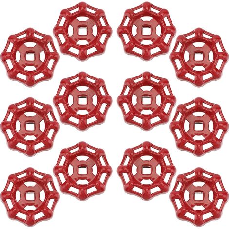 Poignée de Vanne en Fonte Rouge 12pcs Fond Plat, Résistance Fluide Faible et Étanchéité Fiable pour Robinet Industriel (1/5)