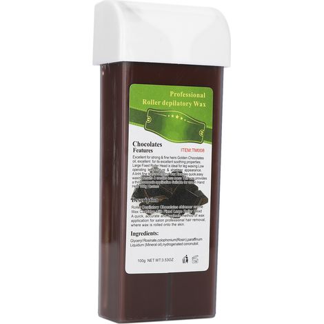 Rouleau de cire dépilatoire 100 g pour le corps, les jambes, le torse, les bras, le maillot et les aisselles, couleur chocolat. (1/5)