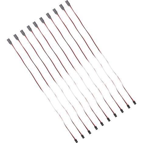 10 Pièces Câble d'Extension Servo 3 Broches 50cm pour Voiture RC - Connecteur Mâle/Femelle en Laiton (1/5)