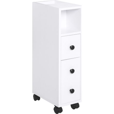 White Slimline Bathroom Storage Cabinet for Space-Saving Organization and Stylish Décor