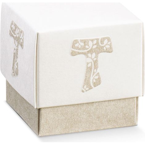 Scotton Scatola Fleur 50 x 50 X 50 Mm Tau Bianco e Tortora 10 Pz