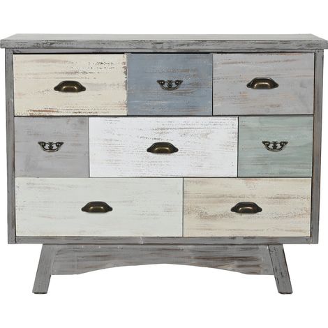 Cajonera Abeto 100X40X80 8 Cajones Envejecido Gris (1/5)