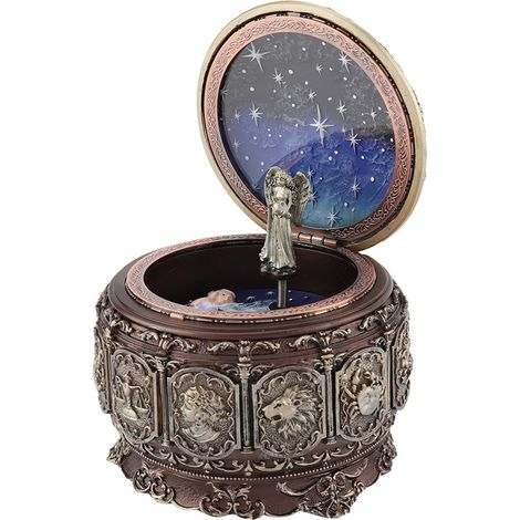 Boîte à musique vintage avec 12 constellations, déesse rotative et lumière LED scintillante (Verseau) (1/5)