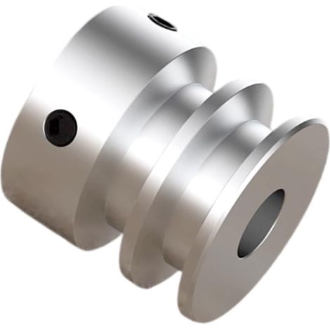 poulie à double gorge en alliage d'aluminium 30 mmOD 5 mm poulie à trou fixe pour arbre de moteur de perceuse 6 mm (1/4") courroie ronde en PU (1/5)