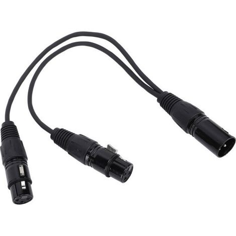 Shipenophy câble XLR mâle à double femelle Câble répartiteur XLR mâle à double femelle en forme de Y, cordon adaptateur équilibré à (1/5)