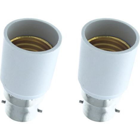 2 PZ Convertitore Adattatore Portalampada Per Lampada Led Attacco Da B22 A E27