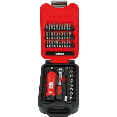 Tournevis dynamométrique 1/4'' 42 pièces – Plage de couple 2-10 Nm – Réglage fin – Coffret en PEHD avec mousse bicolore – Peddinghaus