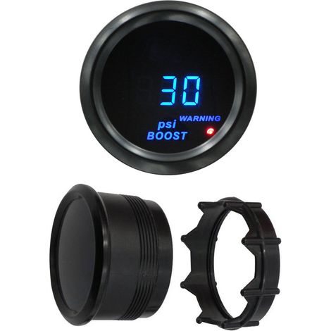 Jauge de turbo/pression 52mm compatible avec 12V (éclairage bleu) (1/5)