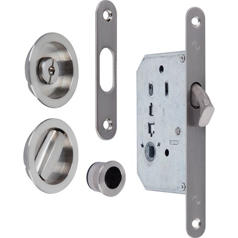 Kit puerta corredera picaporte condena uñeros níquel satinado 16mm (1/4)