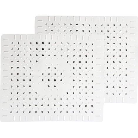 Tapis d'évier Caoutchouc - Antidérapant - Pour fond d'évier - 2 Pièces - Blanc (1/5)