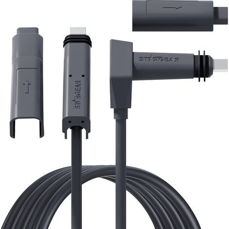 Câble Starlink STARGEAR de 10 m (32,8 pieds) pour Starlink Actuated Gen 2, câble de remplacement rectangulaire Starlink V2 pour satellite, câble Starlink étanche avec embouts gris (10 m / 32,8 pieds) (1/5)