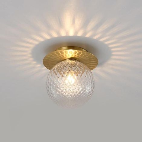 Brass Ceiling Light for Children's Room, Modern Glass, Warm Light, Bathroom and Hallway (1/4)