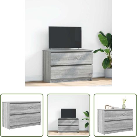 Holzwerkstoff - TV-Schrank Grau Sonoma 80x35x54 cm Holzwerkstoff (1/5)
