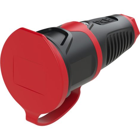 PCE 2511-sr Schutzkontaktkupplung Gummi, Thermoplast 250 V Schwarz, Rot IP54 (1/5)