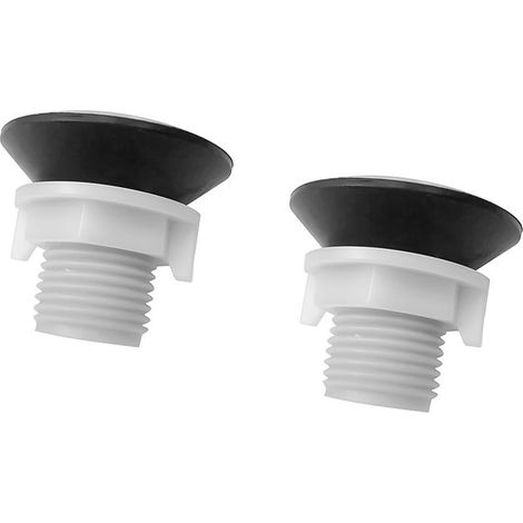 Lot de 2 Bouchons Blancs pour trop-Plein de lavabo ou de Chasse d'eau, compatibles avec Les Trous de 20 à 36 mm. Cache décoratif pour Robinet d'évier. (1/5)