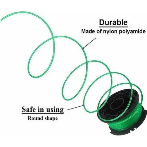 A6486-XJ Compatible avec les tondeuses à gazon Black & Decker, épaisseur de ligne de 2 mm Bobine de tondeuse à gazon de 6 m de longueur pour débroussailleuses GL8033 / GL9035 / GL7033, A6486 (1/4)