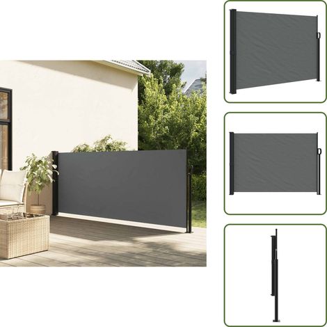 The Living Store Seitenmarkise Ausziehbar Anthrazit 140x300 cm - Seitenmarkise - Gartensonne - Sonnensschutz - Balkonmarkise - Terrassenmarkise (1/5)