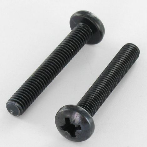 Vis métaux tête cylindrique bombée large Pozi N°3 M6X35 Acier zingué noir-1 pièce