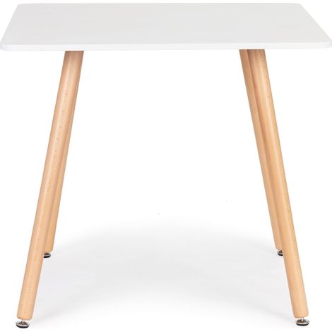 Table de cuisine carree moderne en bois 80x80 cm