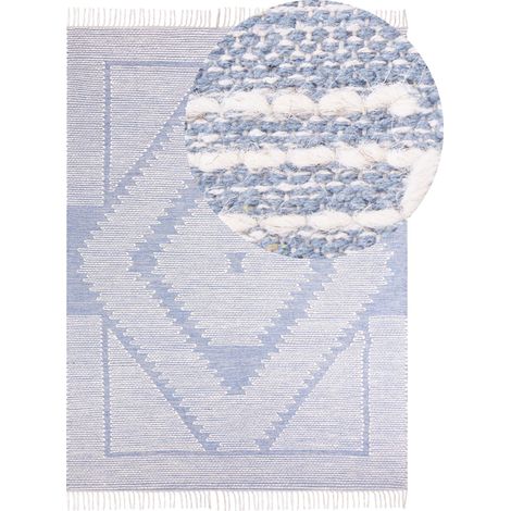 Teppich ANSAR Blau 160 x 230 cm Baumwolle