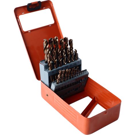Kit de forets hélicoïdaux en Cobalt HSS, 25 pièces, résistant à l'usure, ensemble d'élimination rapide des copeaux pour le fer en acier inoxydable (1/5)