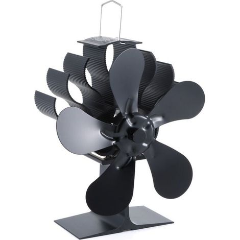 Ventilateur de poêle à bois à 6 pales avec thermomètre - Ventilateur de cheminée à énergie thermique Ventilateur silencieux avec protection contre la surchauffe pour poêle à bois Cheminée à gaz Poêle (1/4)