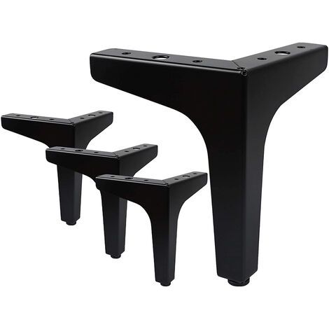 4 Stück Möbelfüße 15cm Bettbeine Tschbeine mit Schrauben für Sofa Schrank Stuhl Schwarz (1/5)