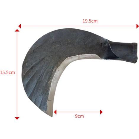 Faucille désherbage, acier à haute teneur en manganèse double faucille jardinage outils de désherbage agricole outils de jardinage couteau à herbe multifonctionnel (tête simple) une pièce (1/2)