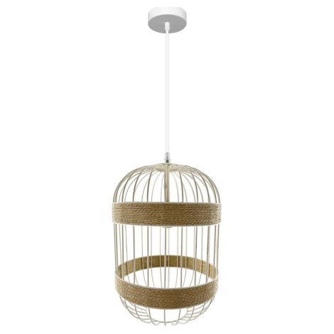 Piamonte Weiß/Natur Pendelleuchte 1xE14 (55xØ26x26cm)