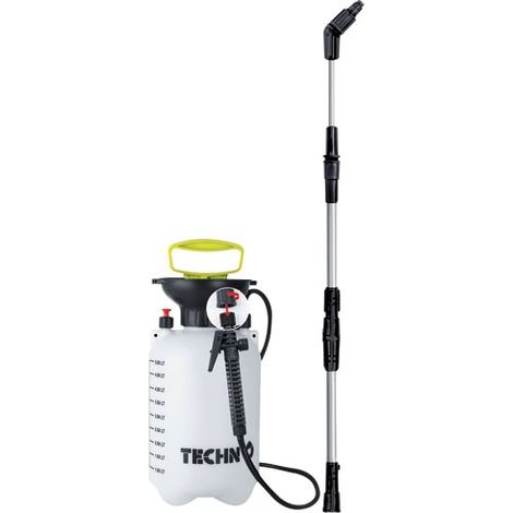 Pulvérisateur à pression préalable 5L – Lance télescopique 3m – Débit max 2.5L/min pour nettoyage précis – Pour espaces difficiles d'accès – Techn'O