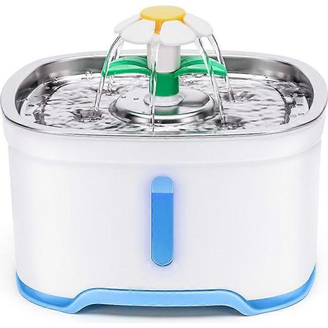 Fontaine à eau automatique pour chat de 2,5 L avec indicateur de niveau d'eau, ultra-silencieuse, filtre à charbon actif et bol d'eau sain (1/4)