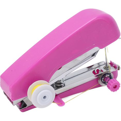 Mini machine à coudre manuelle, violette, légère, de poche, machine à coudre portable, adaptée à la maison et aux voyages. (1/5)