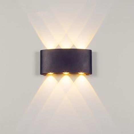 Applique murale moderne LED étanche en aluminium de 6 W pour intérieur/extérieur, idéale pour l'éclairage décoratif des chambres, salons, escaliers, jardins, terrasses et autres endroits. (1/4)