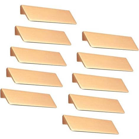 10 Pièces 128mm Entraxe Boutons de portes Cuisine Armoire Porte Poignées Placard Tiroir Chambre Meubles Tirer, Alliage D'aluminium, Avec des Vis, Or (1/5)
