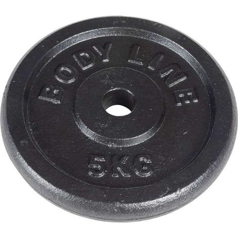 BODYLINE Disco in ghisa 5 kg per allenamento con bilanciere manubrio Originale