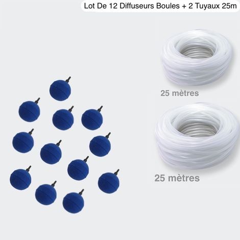 Pack 12 Diffuseurs D'air, Boule 5 cm + 2 Tuyaux De 25m, Aération Bassin (1/5)