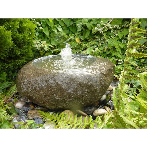45cm L Babbling Natural Boulder Fountain Water Feature with Pump, Light, Reservoir and Grid