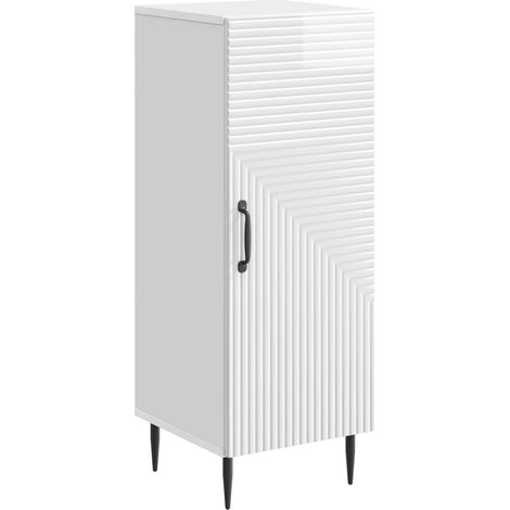 Credenza Bianco Lucido 33 x 34,5 x 89,5 cm Legno ingegnerizzato vidaXL