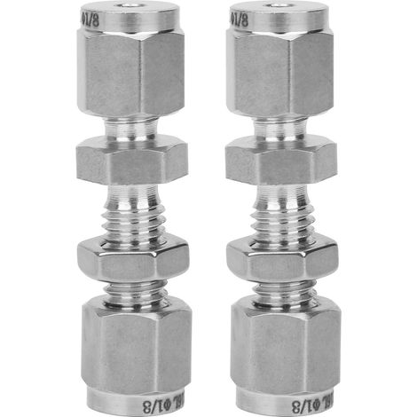 Raccord De Passage Murale - Raccord À Douille Double En Acier Inoxydable 316 - Pour Tube Ø 1/8 Pouces - Lot De 2 (1/5)