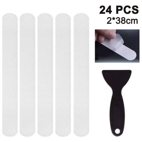 24 x Anti-Dérapant Bande pour plus de Sécurité I Antiglisse, I Baignoire Anti Dérapant Douche I Antirutschstreifen Douche I transparent (1/5)