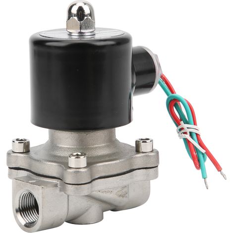 Électrovanne 3/8" normalement fermée en inox, 24V AC pour eau, air, huile - Action directe (1/5)