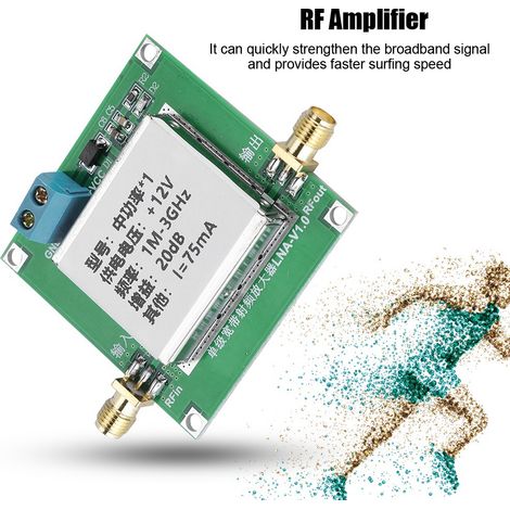 Module amplificateur RF à large bande à faible bruit (LNA) : renforcement du signal de 1 à 3 000 MHz et de 2,4 GHz (20 dB) pour les bandes HF et VHF/UHF. (1/5)
