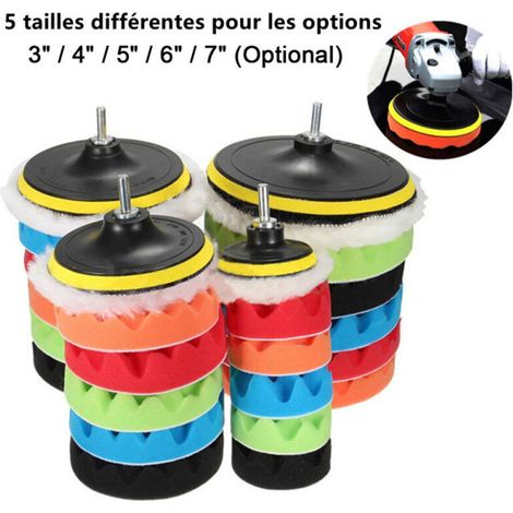 Disque de polissage pour éponge à cirer pour voiture, ensemble de 8 pièces, 6 pouces M14 (1/3)